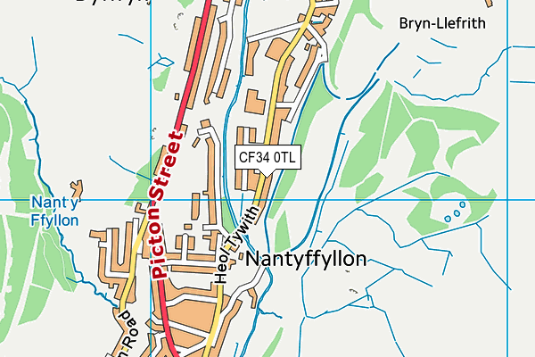 CF34 0TL map - OS VectorMap District (Ordnance Survey)