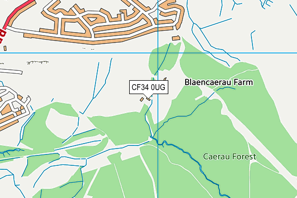 CF34 0UG map - OS VectorMap District (Ordnance Survey)