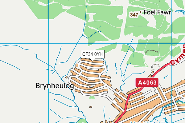 CF34 0YH map - OS VectorMap District (Ordnance Survey)