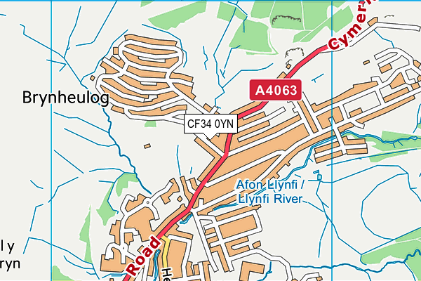 CF34 0YN map - OS VectorMap District (Ordnance Survey)