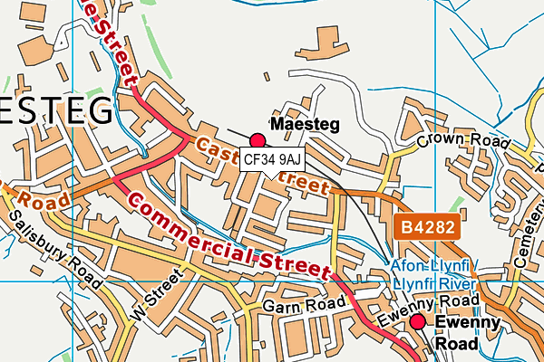 CF34 9AJ map - OS VectorMap District (Ordnance Survey)