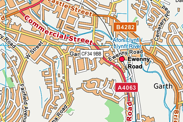 CF34 9BB map - OS VectorMap District (Ordnance Survey)