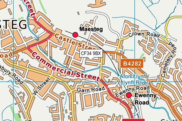 CF34 9BX map - OS VectorMap District (Ordnance Survey)