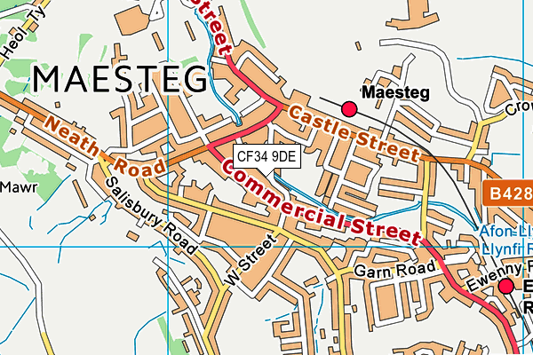 CF34 9DE map - OS VectorMap District (Ordnance Survey)
