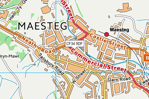 CF34 9DF map - OS VectorMap District (Ordnance Survey)