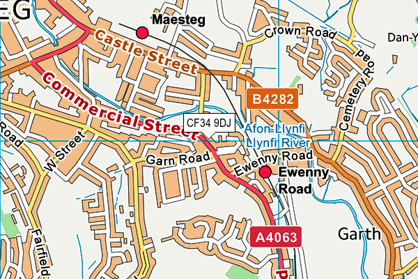 CF34 9DJ map - OS VectorMap District (Ordnance Survey)