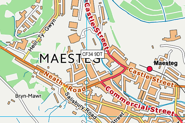 CF34 9DT map - OS VectorMap District (Ordnance Survey)