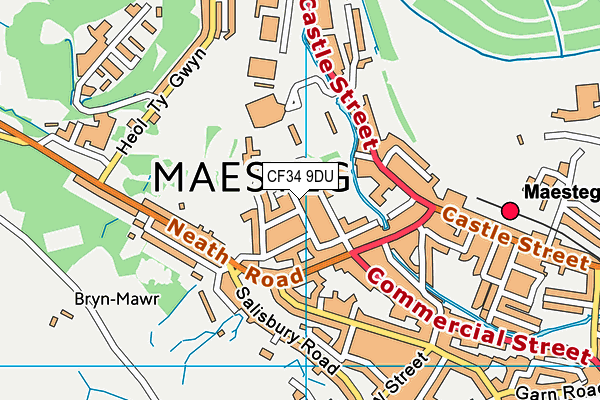 CF34 9DU map - OS VectorMap District (Ordnance Survey)