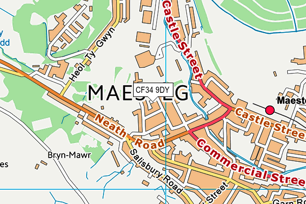 CF34 9DY map - OS VectorMap District (Ordnance Survey)