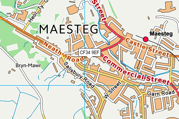 CF34 9EF map - OS VectorMap District (Ordnance Survey)