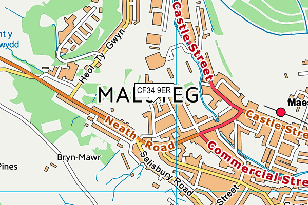 CF34 9ER map - OS VectorMap District (Ordnance Survey)