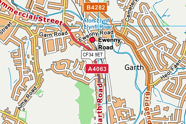 CF34 9ET map - OS VectorMap District (Ordnance Survey)