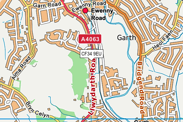 CF34 9EU map - OS VectorMap District (Ordnance Survey)