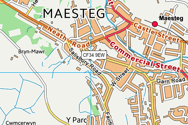 CF34 9EW map - OS VectorMap District (Ordnance Survey)