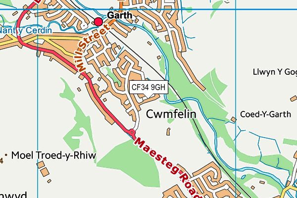 CF34 9GH map - OS VectorMap District (Ordnance Survey)