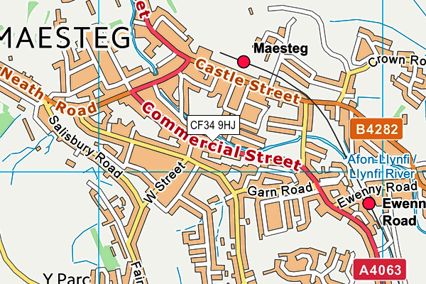 CF34 9HJ map - OS VectorMap District (Ordnance Survey)