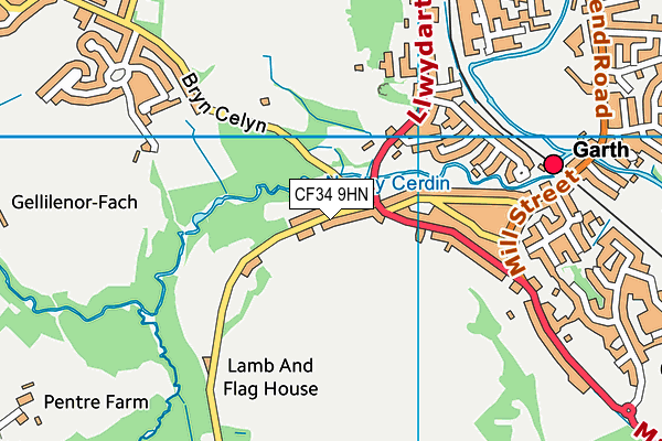 CF34 9HN map - OS VectorMap District (Ordnance Survey)