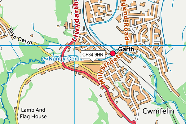 CF34 9HR map - OS VectorMap District (Ordnance Survey)