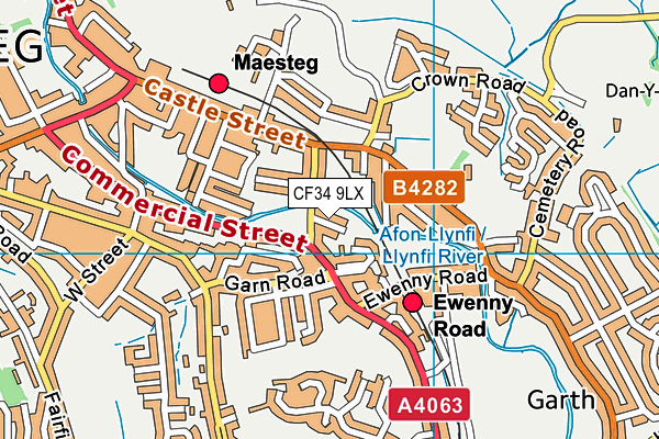 CF34 9LX map - OS VectorMap District (Ordnance Survey)