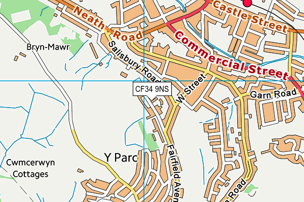 CF34 9NS map - OS VectorMap District (Ordnance Survey)