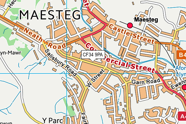 CF34 9PA map - OS VectorMap District (Ordnance Survey)