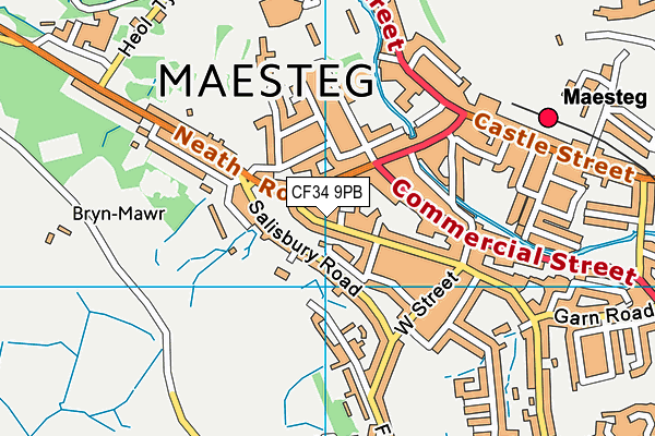 CF34 9PB map - OS VectorMap District (Ordnance Survey)