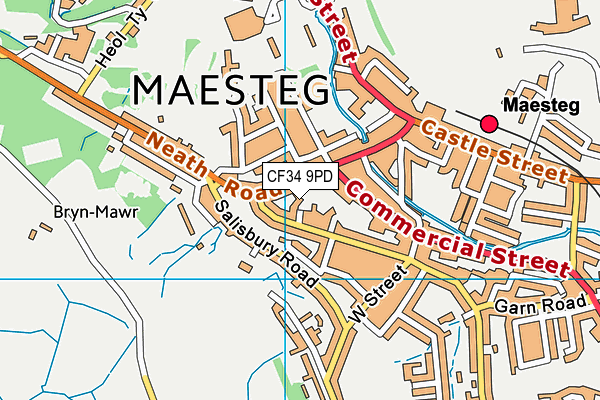 CF34 9PD map - OS VectorMap District (Ordnance Survey)