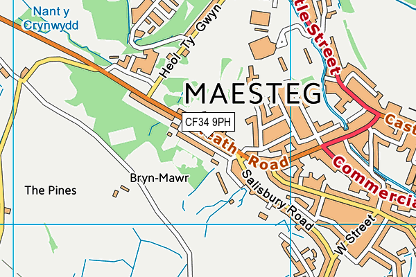 CF34 9PH map - OS VectorMap District (Ordnance Survey)