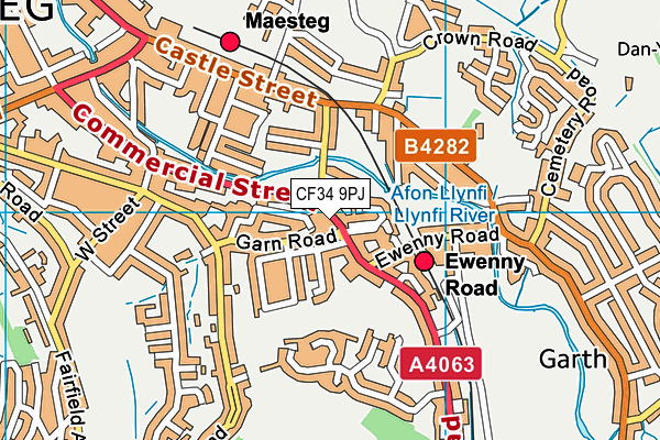 CF34 9PJ map - OS VectorMap District (Ordnance Survey)