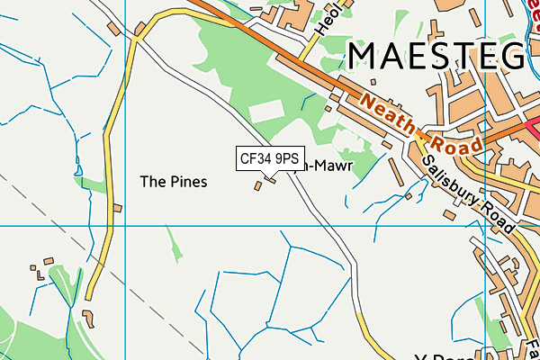 CF34 9PS map - OS VectorMap District (Ordnance Survey)