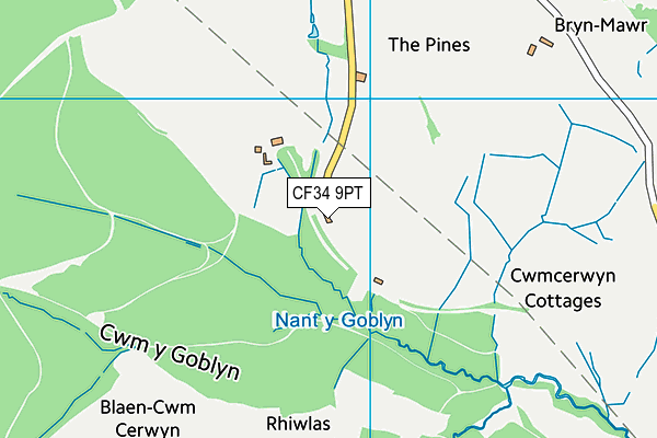 CF34 9PT map - OS VectorMap District (Ordnance Survey)