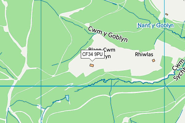 CF34 9PU map - OS VectorMap District (Ordnance Survey)