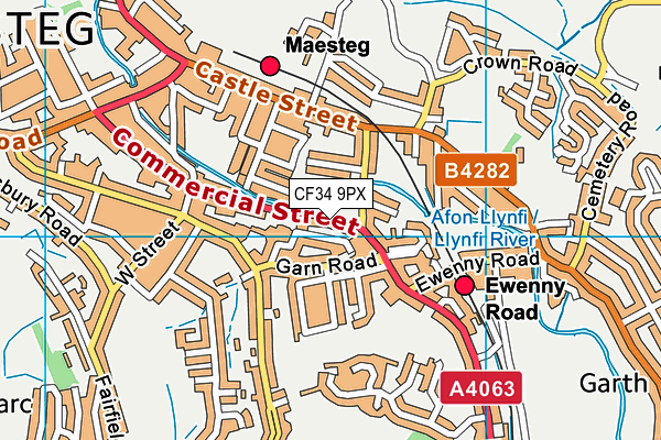 CF34 9PX map - OS VectorMap District (Ordnance Survey)