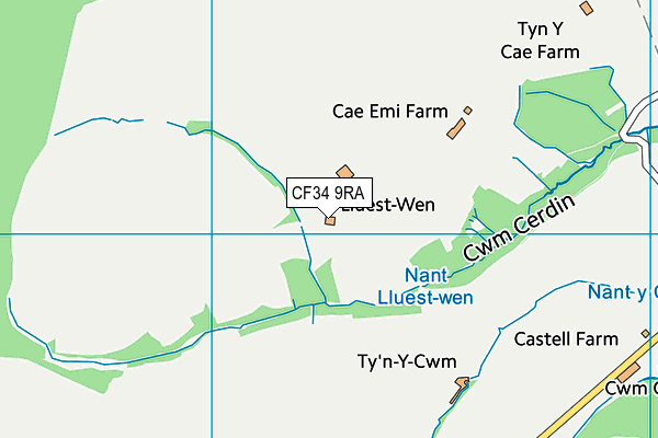 CF34 9RA map - OS VectorMap District (Ordnance Survey)