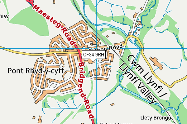 CF34 9RH map - OS VectorMap District (Ordnance Survey)