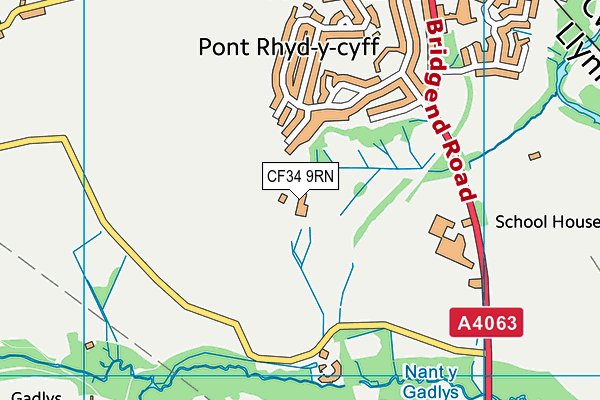 CF34 9RN map - OS VectorMap District (Ordnance Survey)