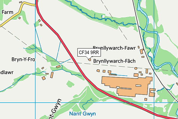 CF34 9RR map - OS VectorMap District (Ordnance Survey)