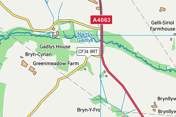 CF34 9RT map - OS VectorMap District (Ordnance Survey)