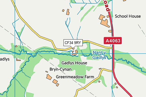 CF34 9RY map - OS VectorMap District (Ordnance Survey)