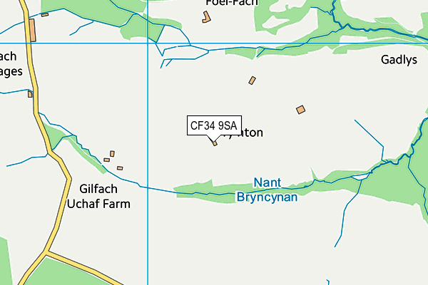 CF34 9SA map - OS VectorMap District (Ordnance Survey)
