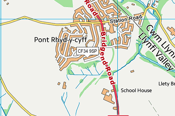 CF34 9SP map - OS VectorMap District (Ordnance Survey)