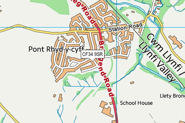 CF34 9SR map - OS VectorMap District (Ordnance Survey)