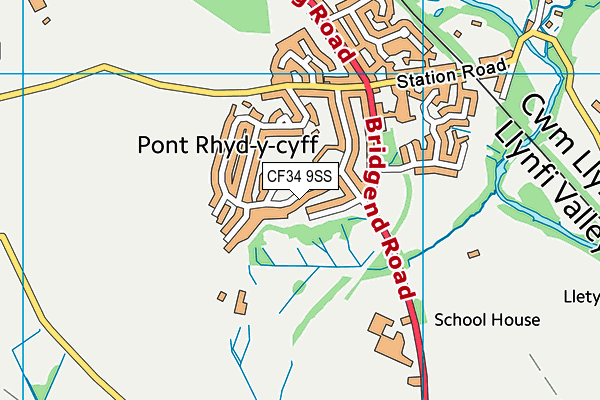 CF34 9SS map - OS VectorMap District (Ordnance Survey)