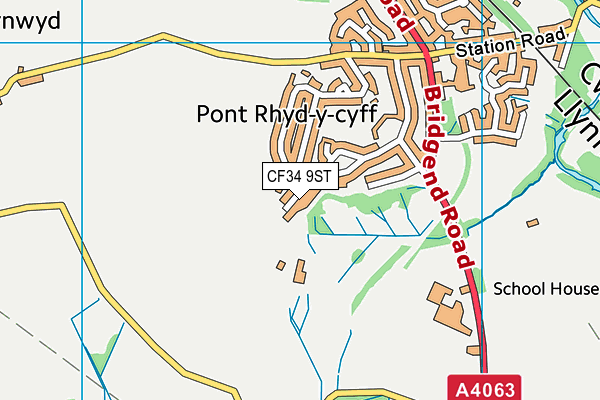 CF34 9ST map - OS VectorMap District (Ordnance Survey)