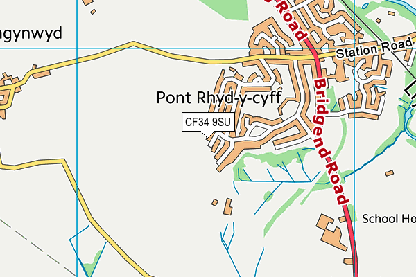 CF34 9SU map - OS VectorMap District (Ordnance Survey)