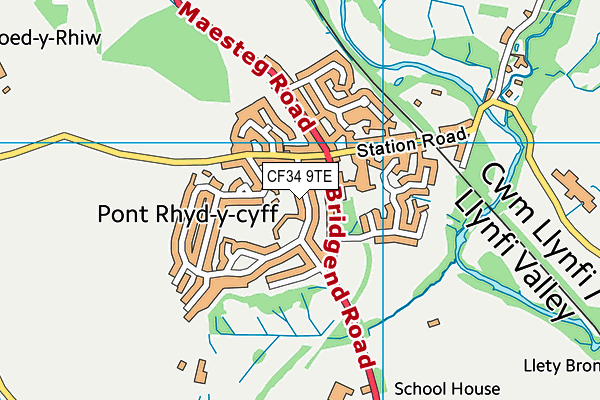Llangynwyd Primary School map (CF34 9TE) - OS VectorMap District (Ordnance Survey)