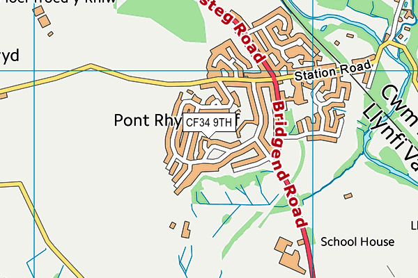 CF34 9TH map - OS VectorMap District (Ordnance Survey)