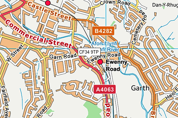 CF34 9TP map - OS VectorMap District (Ordnance Survey)