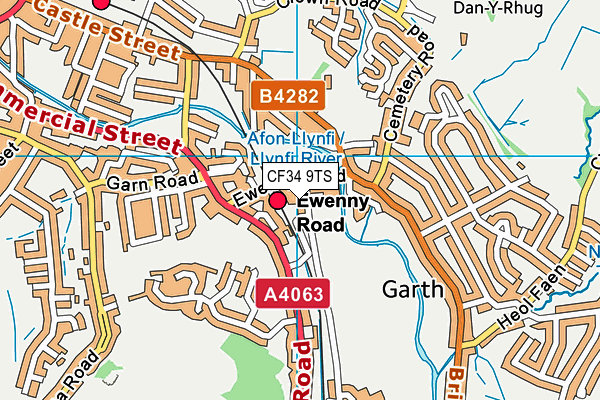 CF34 9TS map - OS VectorMap District (Ordnance Survey)