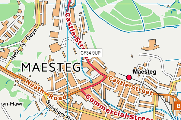 CF34 9UP map - OS VectorMap District (Ordnance Survey)